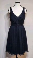 NWT J. Crew Heidi Silk Dress Size 4 Chiffon Short in Navy Blue