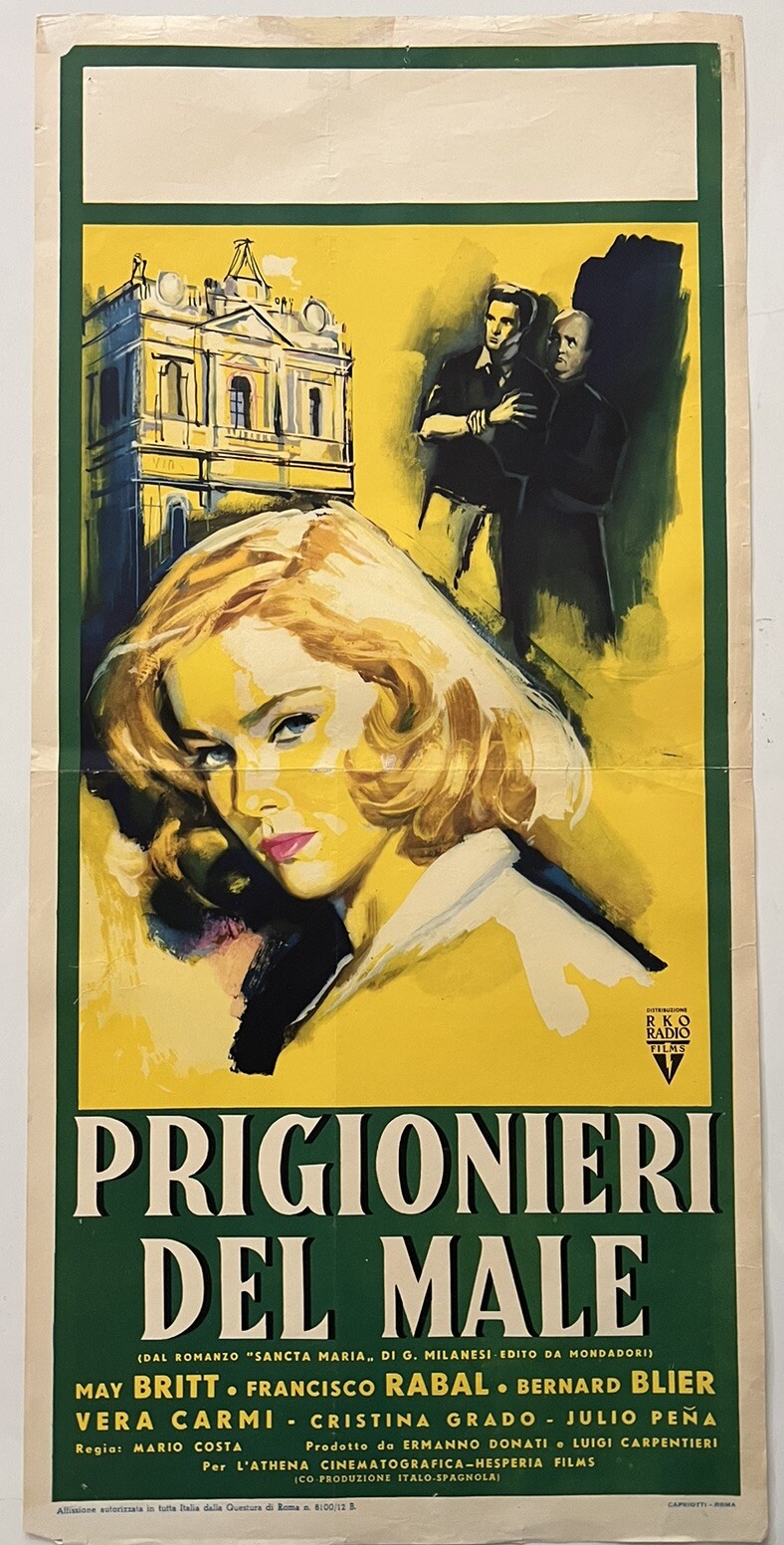Locandina originale film Prigionieri del male (1955) - Regia di Mario Costa