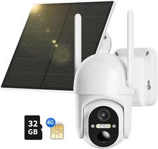 4G LTE Cellular Security Camera Includes Memory Card & SIM Card(Support Verizon/