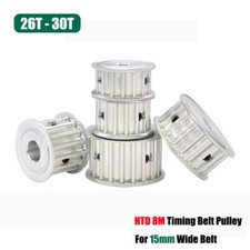 HTD 8M Timing Belt Pulley 26T-30T Bore 8-28mm Wide Belt 15mm for CNC 3D Printer