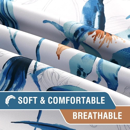 100% Blackout Curtains 213 CM Length 2 Panels Set Printed Drapes Thermal Insulat - Picture 5 of 6