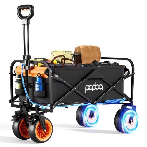 Electric Fold Garden Carts Wagons Utility Outdoor Beach Lawn Yard Buggy 5000mAh - Picture 6 of 7