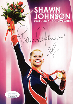 SHAWN JOHNSON HAND SIGNED 5x7 COLOR PHOTO        GREAT OLYMPIC GYMNAST       JSA