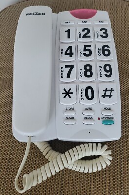 Reizen Speaker Phone Big Large Button Oversized for Vision or Hearing Impaired