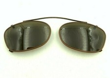 Vintage Lafont 85 382 Brown Metal Oval Clip-on Sunglasses Eyeglasses Frames