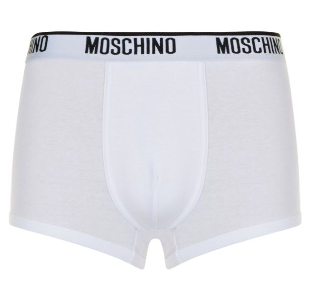 Moschino Men Trunk Boxer Shorts White Black Size XL New with Box