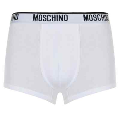 Moschino Men Trunk Boxer Shorts White Black Size XL New with Box