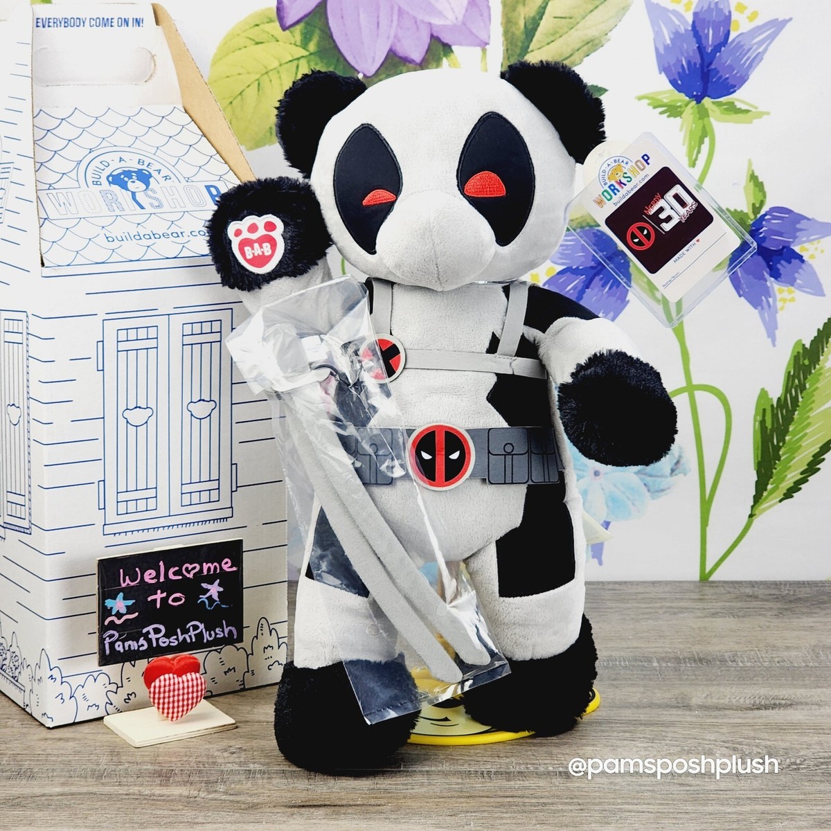 Rare Build A Bear Marvel Deadpool 30th Anniversary Gray Plush