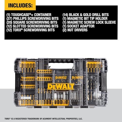 Juego de brocas de impacto FlexTorq de 100 piezas (DWANGFT100SET) amarillo/negro - Imagen 3 de 8