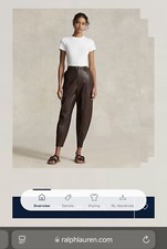 Polo Ralph Lauren Lambskin Leather Tapered Ankle Pant MSRP 1298 Womens Sz 6 NWT