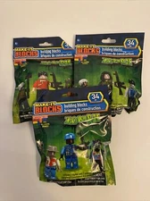 Set Of 3 Make-It Blocks Zombie (Fits All Leading Brands) 9 Figures Total 102 Pcs