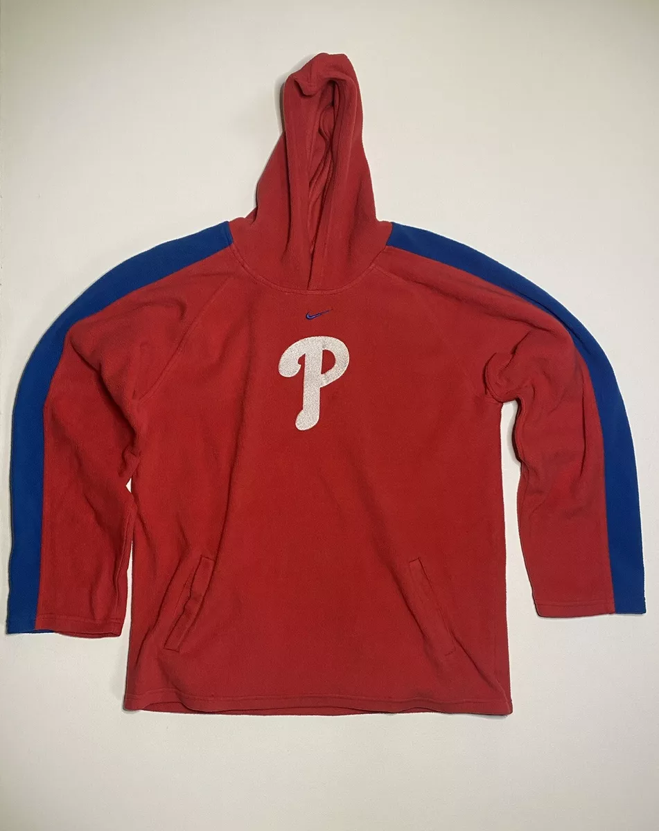 VTG Nike Team Hoodie Philadelphia Phillies Center Swoosh Large Red