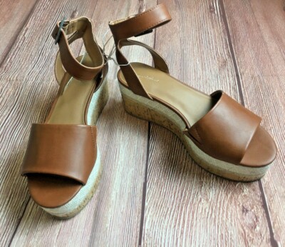 cognac wedge pumps