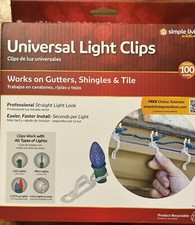 Light Clips for Gutters Shingles Tile - 100 Clips New FREE SHIPPING
