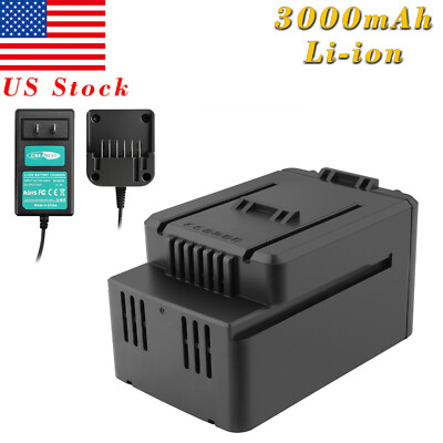 3000mAh 40V Li-ion Battery/Charger For Worx WA3536 WA3734 WG268E.9 WG368.9 WG770