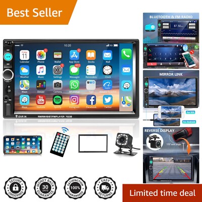 Car Multimedia Experience: 7-Inch HD Double Din Stereo with Bluetooth & Camera