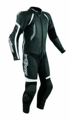 Combinaison Cuir 1 Pc. Moto Motard Racing Route Protections Homologuées Noir - Photo 1/2