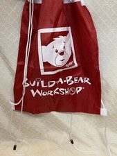 Build A Bear Workshop Red Drawstring Draw String Bag Back Pack Book Bag Tote