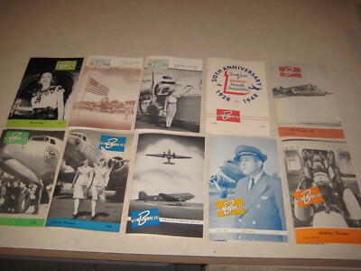 (10) Original Braniff B Liner 1940's in flight magazine  (Lot a)