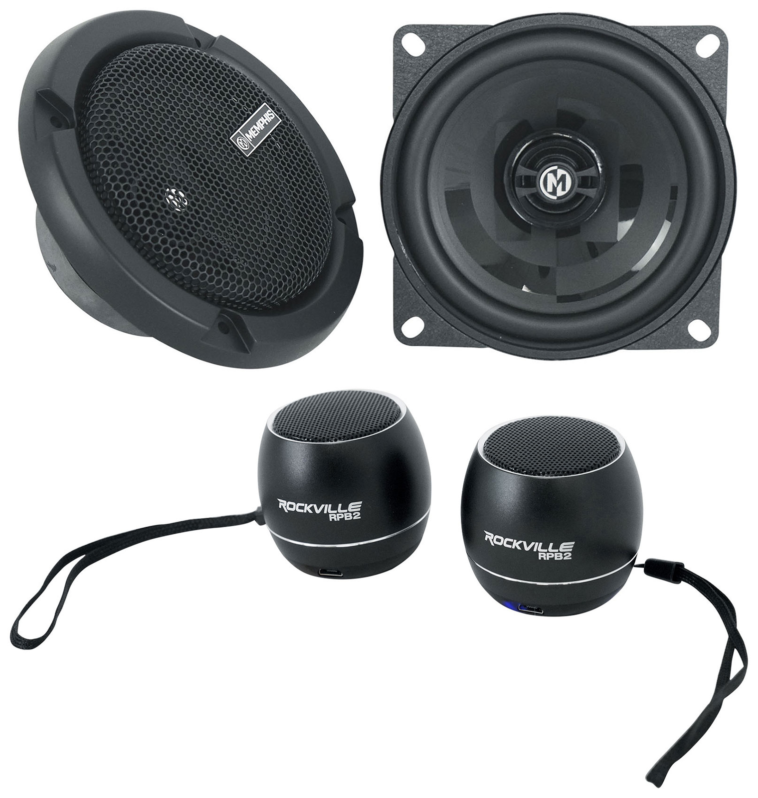 Пара Memphis Audio PRXP4 4 40-ваттных 2-полосных автомобильных динамиков Домашние колонки