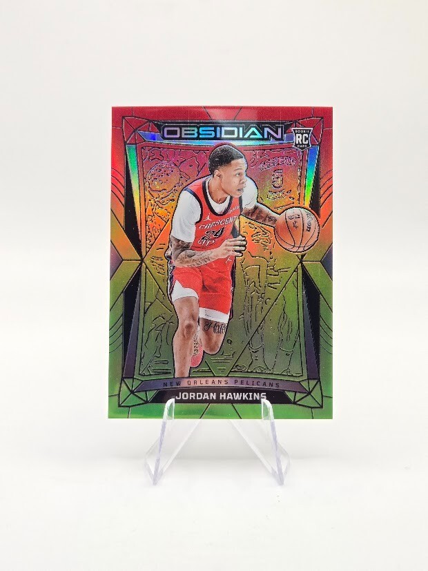 Jordan Hawkins 2023-24 Panini Obsidian RC Reggae Flood SP /75 #93 Pelicans