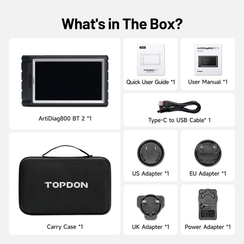 TOPDON ArtiDiag800BT Car OBD2 Scanner Diagnostic Code Reader Coding IMMO TPMS - Picture 13 of 13