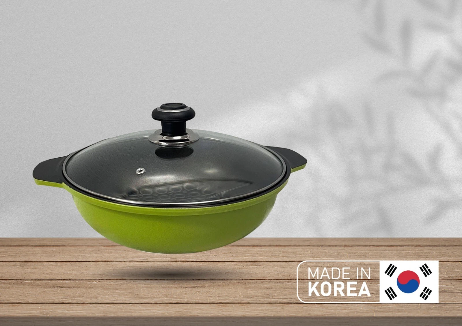 MADE IN KOREA_3D Diamond Coating Nonstick Wok Cookware 11" Dia. Pot and pan set