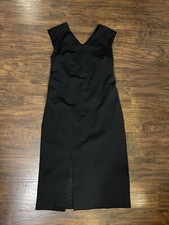 Tahari Womens Black V-Neck Knit Nylon Dress Size Sz 2