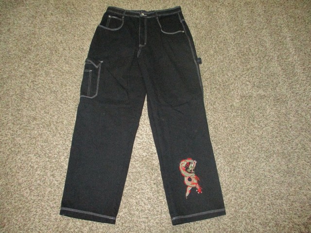 mens loose fit wide leg jeans