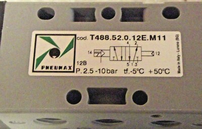 Pneumax T488.52.0.12E.M11 5/2 Sol/Federventil 24 VDC 1/8 BSP Ports, Wilcox LKW
