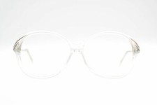 Vintage 80s Women 9700 Crystal Transparent Round Glasses Frame NOS