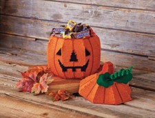 Mary Maxim Pumpkin Candy Dish Plastic Canvas Kit
