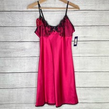 NEW Apt. 9 Hot Pink Black Lace Chemise Lingerie Nightgown S