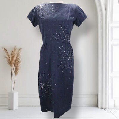 fitted chambray dress Wynter Embroidered Chambray Dress Blue / XL main image 1