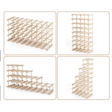 Weinregal Flaschenregal Weinständer modular 40 Flaschen Massivholzstruktur