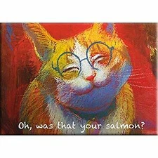 OH, WAS THAT YOUR SALMON? - Jeff Leedy Licensed, Fridge MAGNET, 2.5" X 3.5"