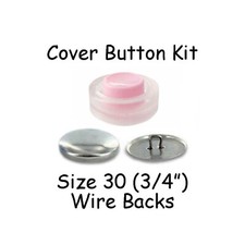 Size 30 3/4 inch Cover Buttons Starter Kit makes 10 with Tool - Wire Backs