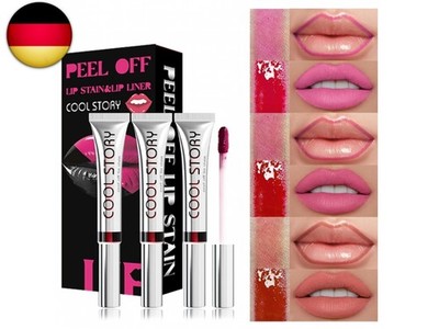 3 Stück Lip Tint Peel off, Lip Stain Peel off Non Stick Waterproof Tint Peel
