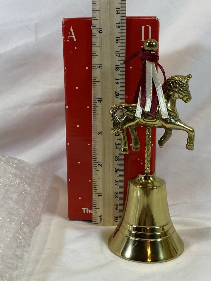 Campana Decorativa Vintage Latón 'Carrusel Caballo' Decoración Navidad y Año Nuevo Foto 3 de 4