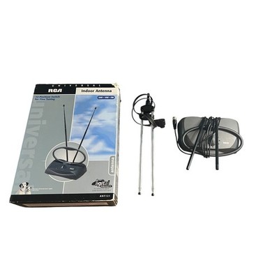 RCA ANT121 Universal Indoor Antenna UHF VHF FM 12-Position Fine Tuning Black