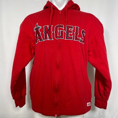 Los Angeles Angels MLB Stitches Red Sherpa Full Zip Ballpark