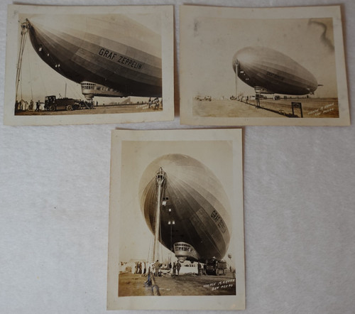 Graf Zeppelin Airship Vernon M. Haden San Pedro Vintage Photo Lot - 3 Pictures