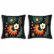 Set of 2 Decorative Throw Pillow Covers 18x18in - Vibrant Floral Design