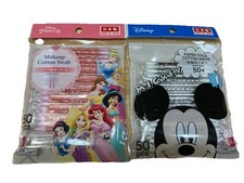Daiso Disney Princess Mickey Mouse Desigh Makeup Cotton Swabs Japan