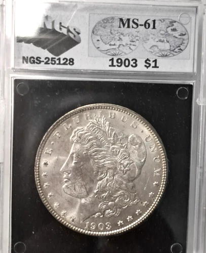 1903 Morgan Silver $1 Dollar Coin NGS MS 61 Edge & Rim Toned High Grade P237