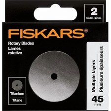 Fiskars 45mm Titanium Rotary Blades 2 Pack - Rotary Cutter Blade Replacement -