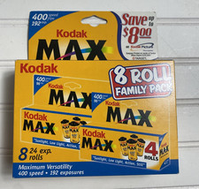 Kodak Max Versatility 400 Film 8 ROLLS New Old Stock Exp 04/02 Unopened