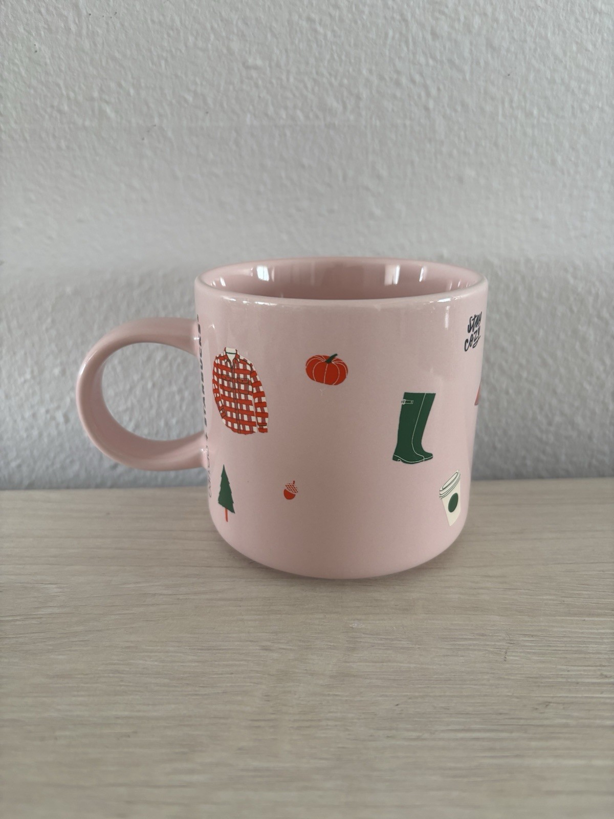 Starbucks Sweater Weather Pink Ceramic Coffee Mug 12oz 2018 Band.do Edition