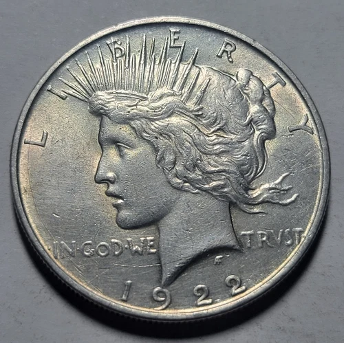 1922-D PEACE Liberty $1 Dollar 90% Silver Coin ~Hi Grade Unc Dtl ~Die Crack VAM?