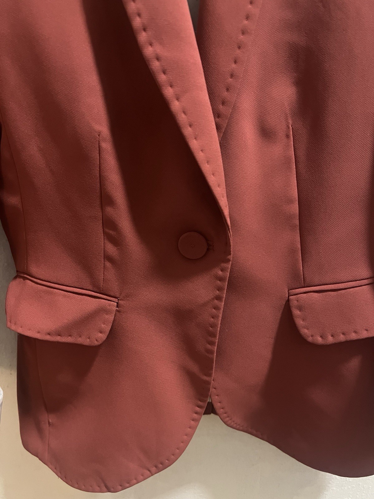 H&M Rust Single Button Lined Blazer Jacket Short … - image 11